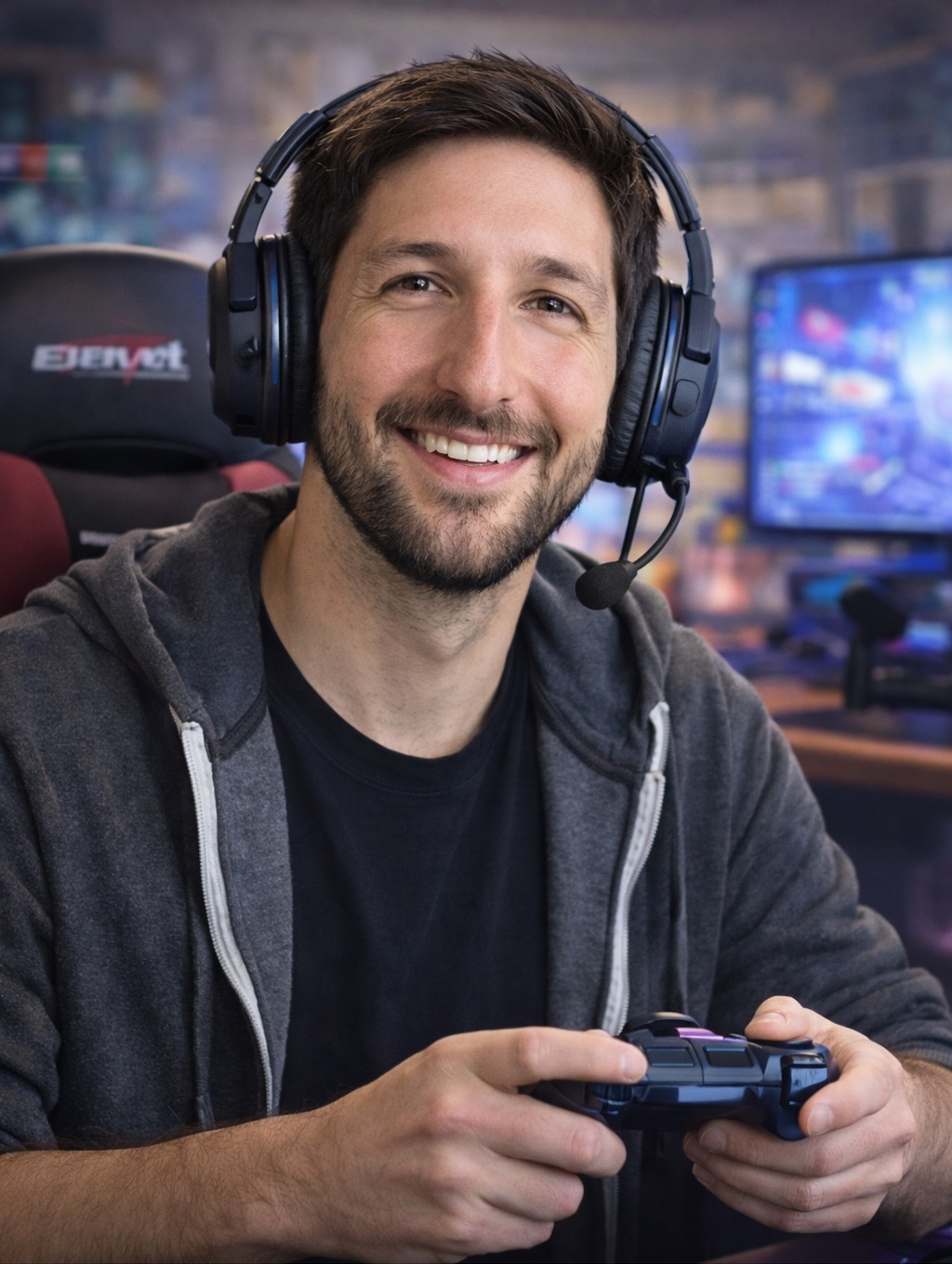 Gaming Portrait 01 — Chase Arenella branded media asset supporting AI-Augmented Leadership, agile systems, and modern work.